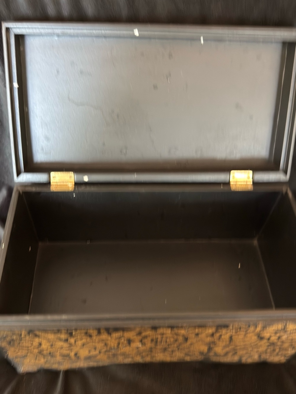 Gold Black Floral Jewelry Box - Elegant Vanity Organizer - Picture 3 of 7